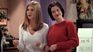 Courteney Cox and Jennifer Aniston on Friends.