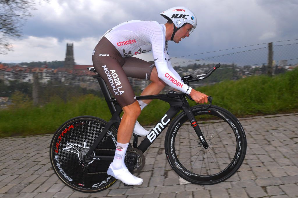 FRIBOURG SWITZERLAND MAY 02 Ben Alexander Oconnor of Australia and AG2R Citren Team during the 74th Tour De Romandie 2021 Stage 5 a 1619km Individual Time Trial stage from Fribourg to Fribourg 614m ITT TDR2021 TDRnonstop UCIworldtour on May 02 2021 in Fribourg Switzerland Photo by Luc ClaessenGetty Images