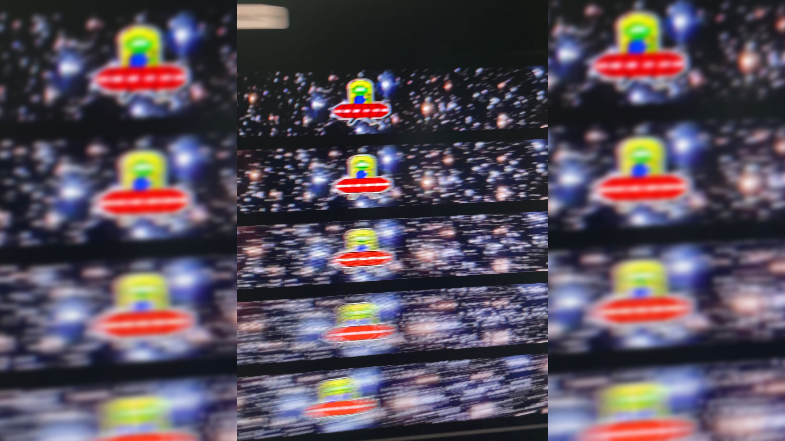 A UFO motion clarity test for the KTC 25M1 400 Hz gaming monitor.