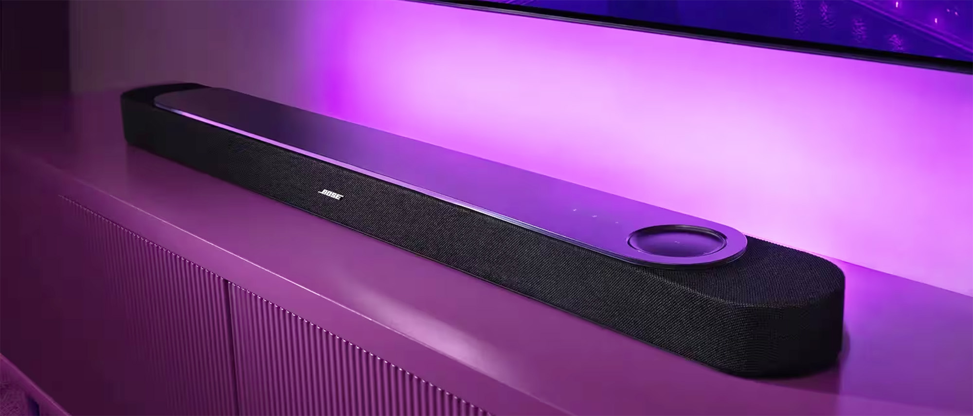 Bose Lifestyle Ultra Soundbar shown in living room