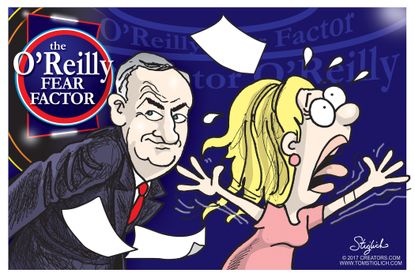 Editorial Cartoon U.S. Bill O'Reilly Factor Fox News fired