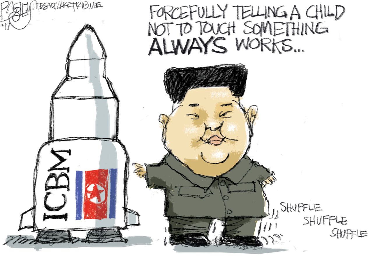 Political Cartoon International North Korea nuclear missile Kim Jong Un