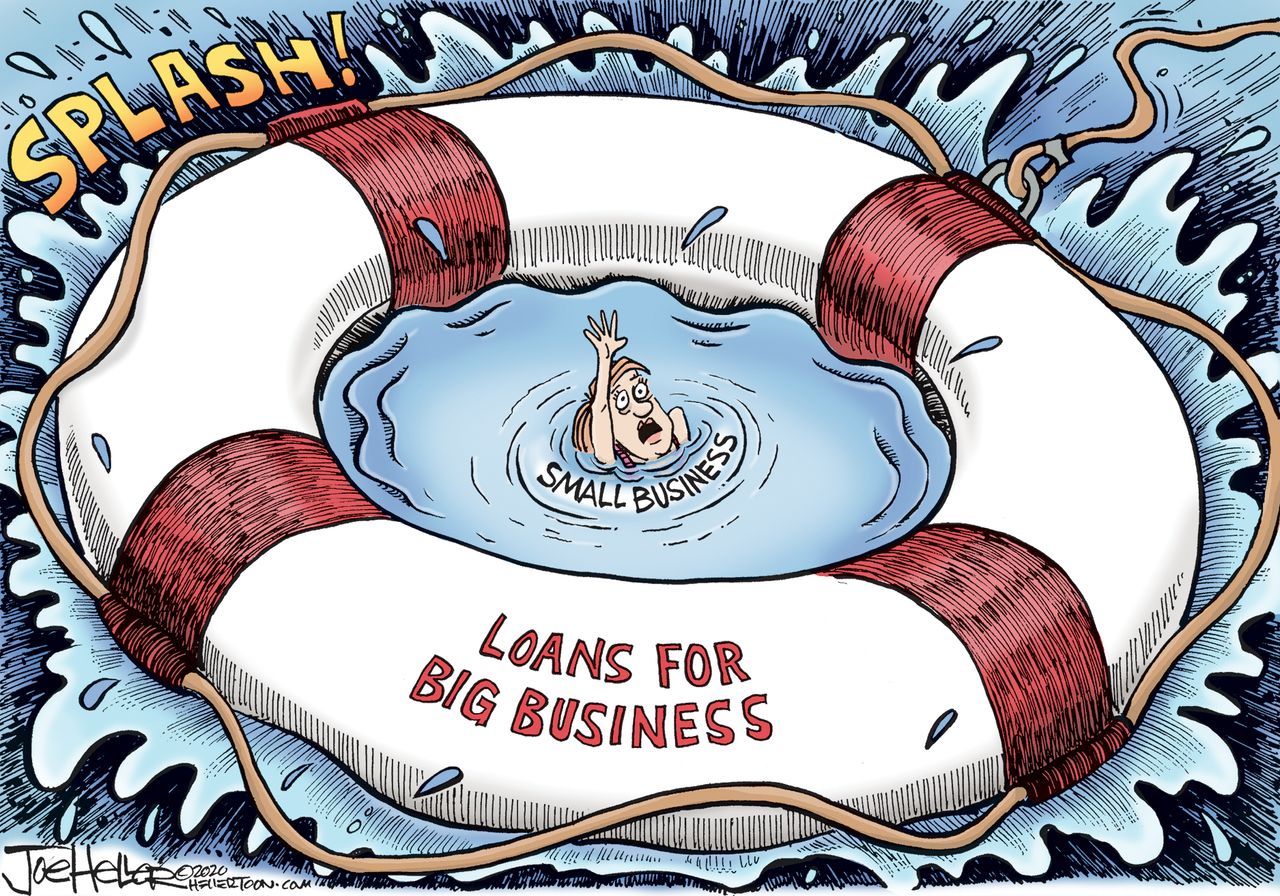 Editorial Cartoon U.S. small business loan relief coronavirus