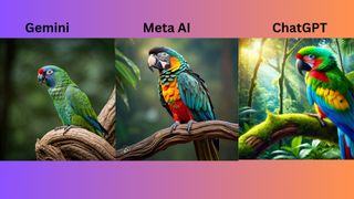 AI images of parrots