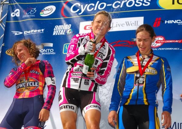 Celebrations underway on the Elite Women's podium.