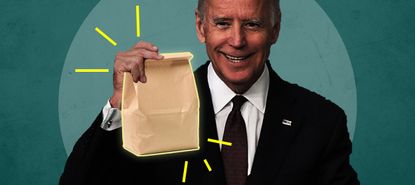 Joe Biden with lunch.