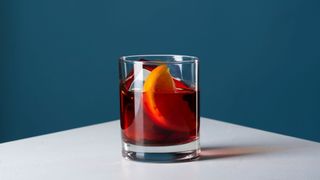 Negroni with ice in glass