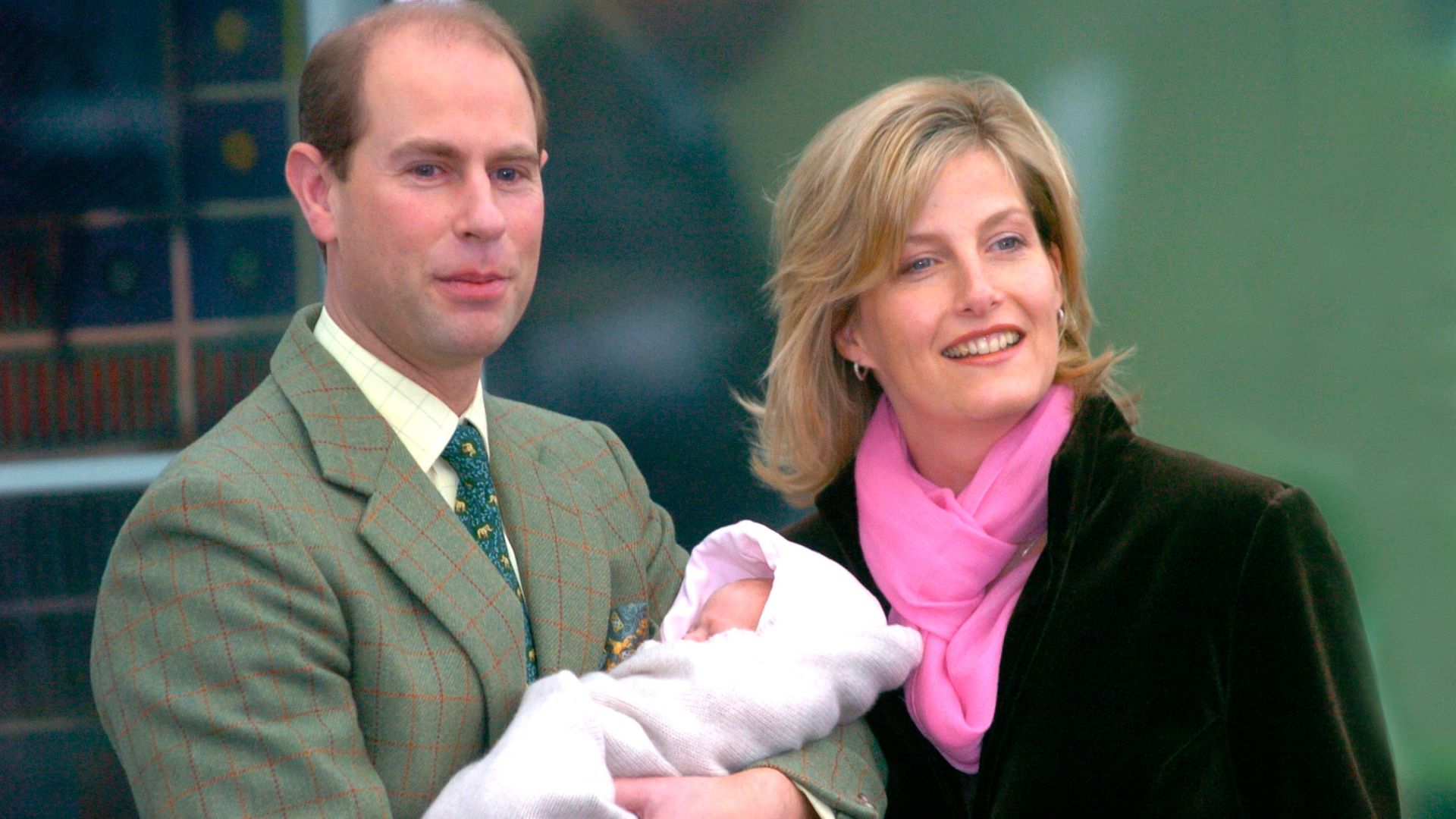 Prince Edward and Duchess Sophie with a newborn Lady Louise