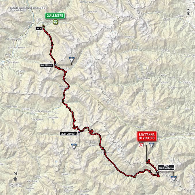 Giro d'Italia 2016: stage 20 map