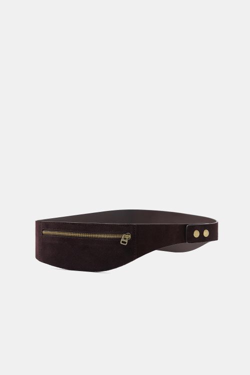 100% Suede Leather Waist Bag Belt