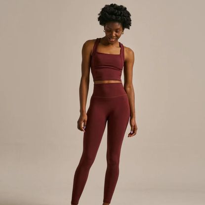 model wearing BAM mallea leggings