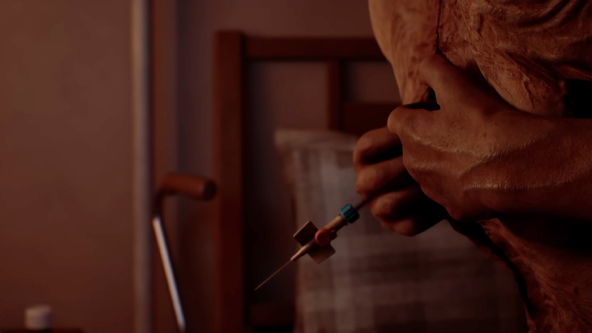 Silent Hill Townfall - An IV coming out of a monster's chest cavity