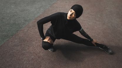 Woman wearing hijab out for a morning run