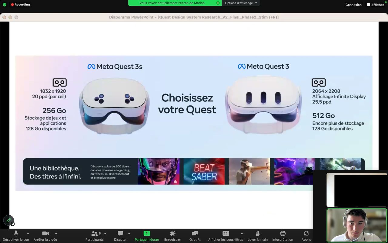 A leaked presentation of a potential Meta Quest 3s headset