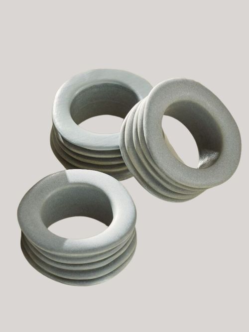 Textural Ceramic Napkin Ring Set
