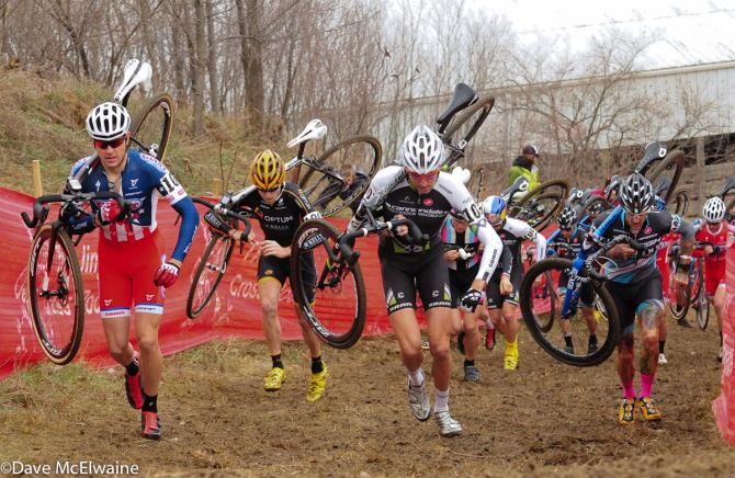 Yannick Eckmann (Cal Giant Berry Farms) led up Mt. Krumpit on lap one