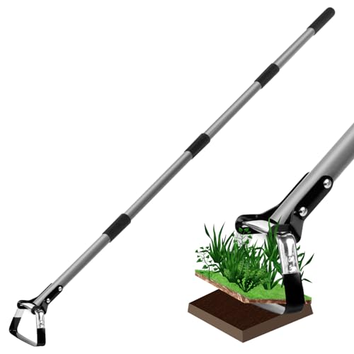 Walensee Action Hoe for Weeding Stirrup Hoe Tools for Garden Hula-Ho With Adjustable 36-66 Inch Scuffle Loop Hoe Gardening Weeder Cultivator Durable Handle Weeding Rake With Cushioned Grip