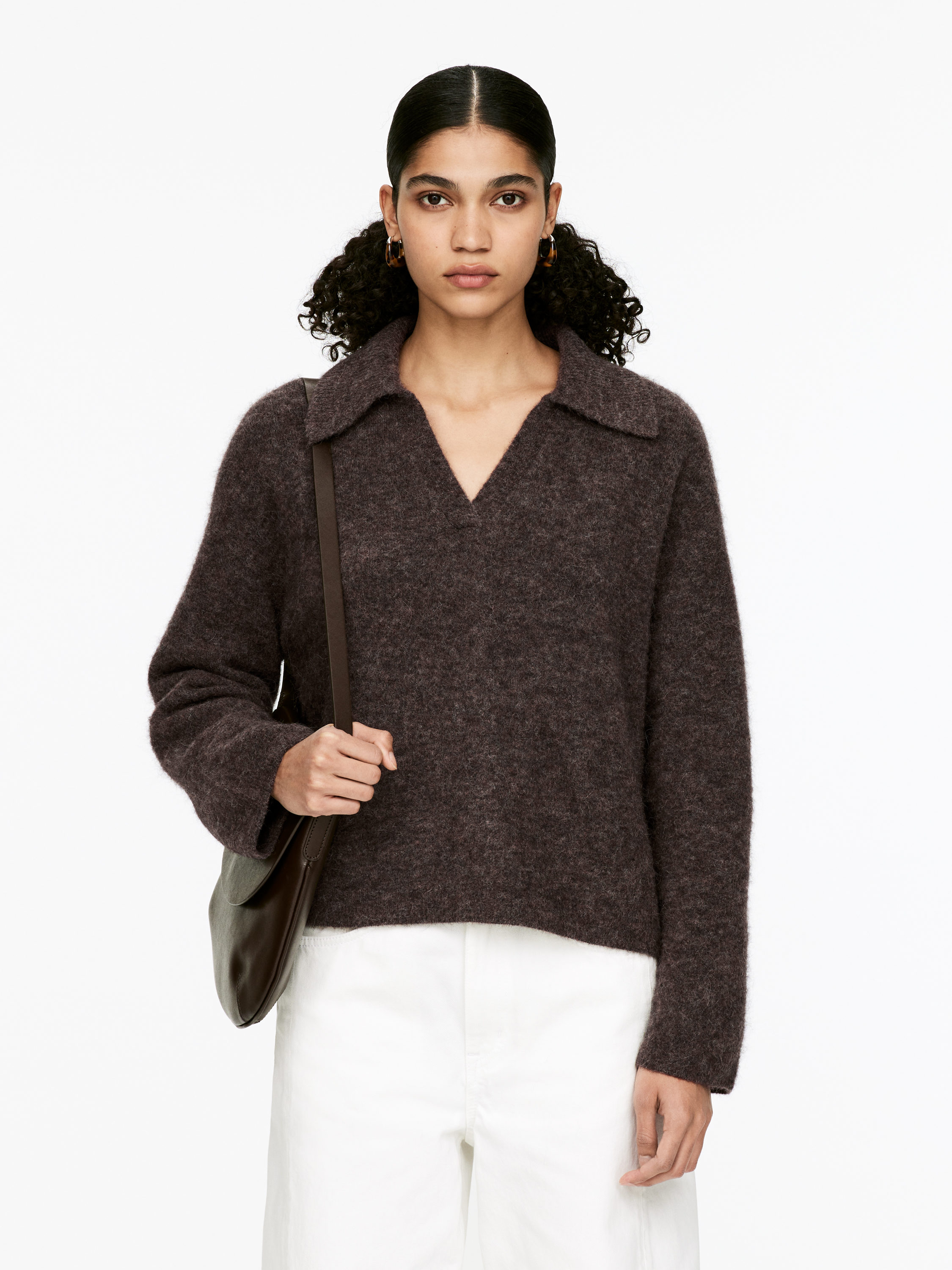 Alpaca-Wool Blend Jumper – Brown – Women – Arket Gb
