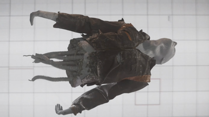 A synth torso wriggles on the ground