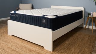 The DreamCloud Classic Hybrid mattress on a bed frame in the Tom's Guide Sleep Lab