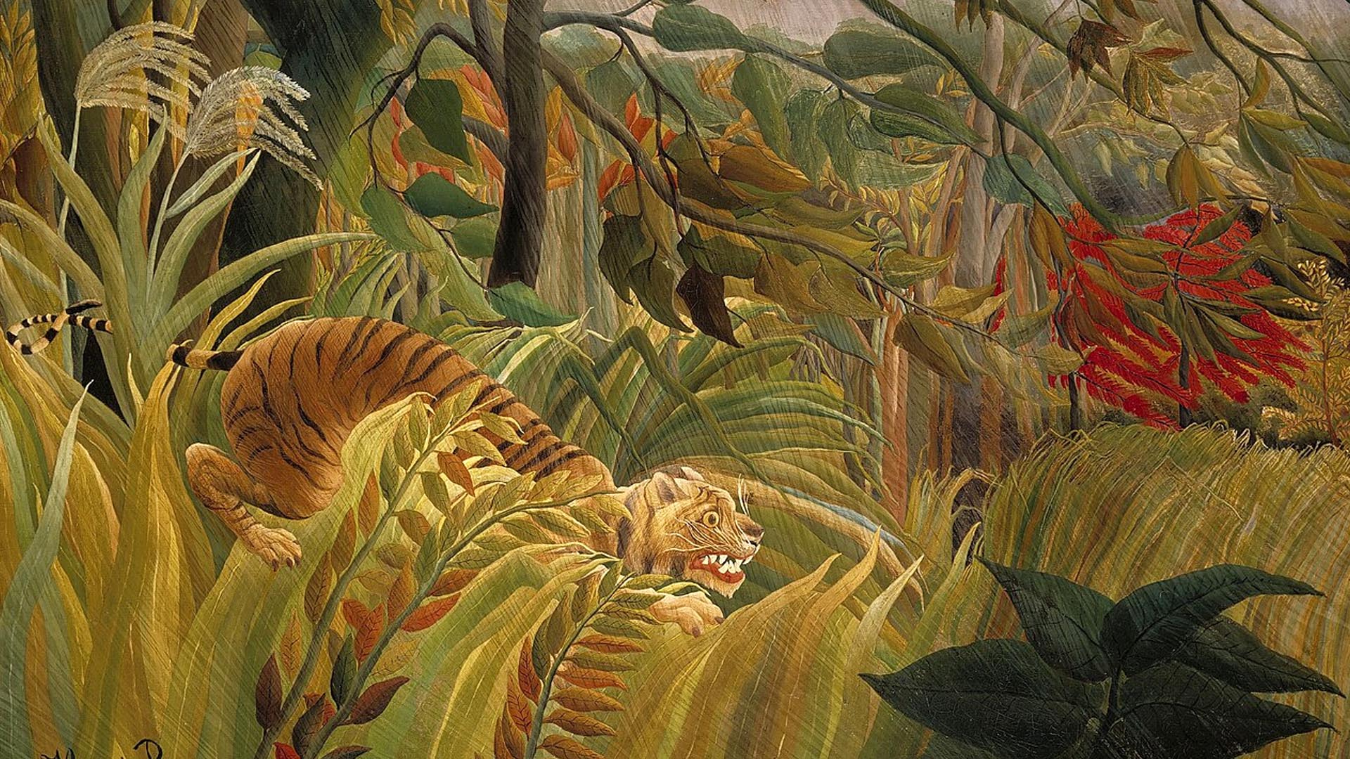 Henri Rousseau's Surprised! painting.