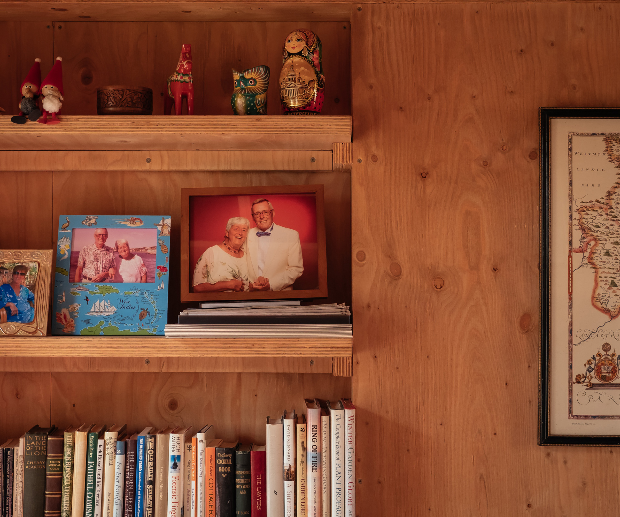 Close up a shelf in a timber wall home build from a modular and sustainable build system