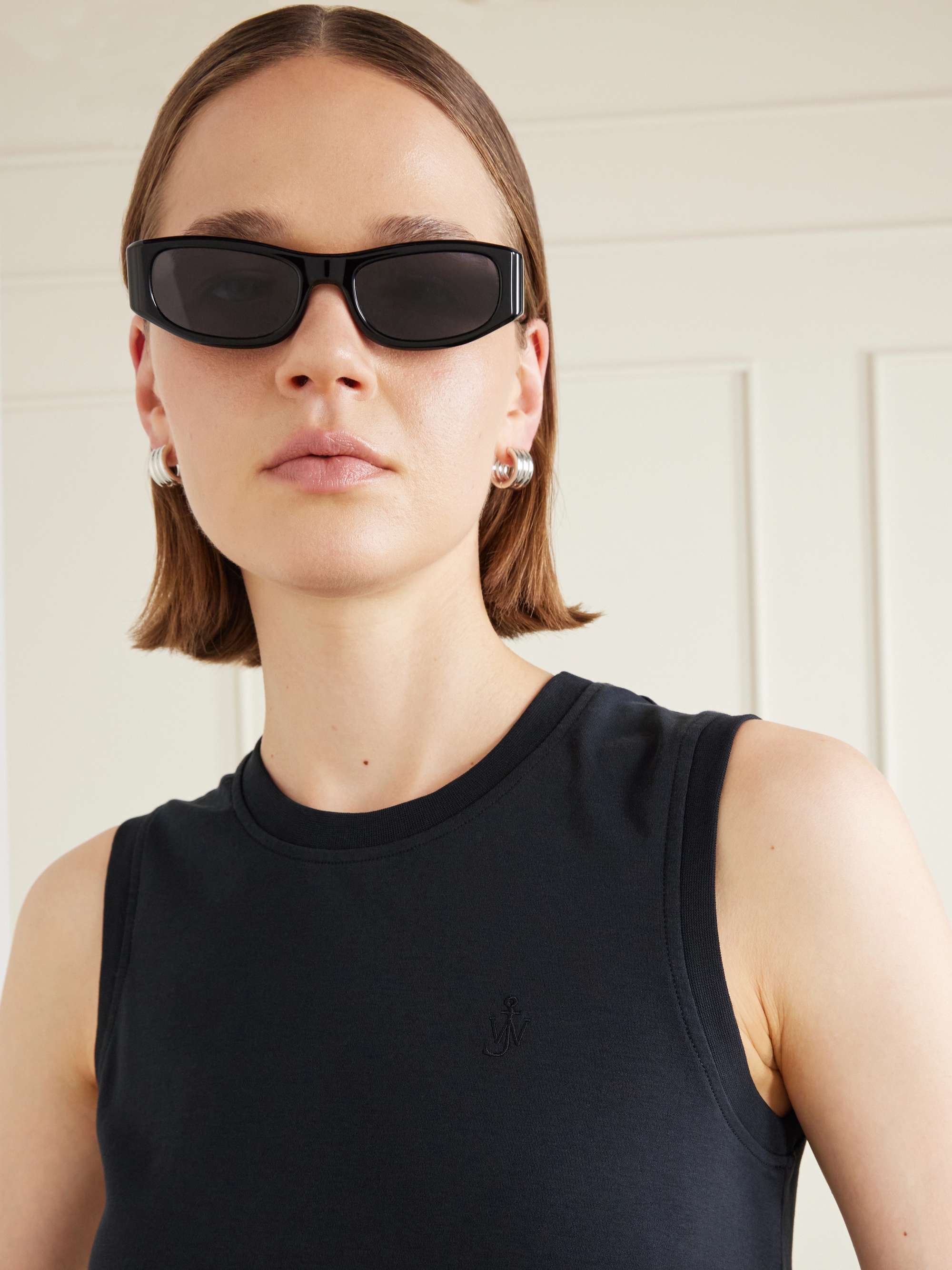 The Suede Square-Frame Acetate Sunglasses