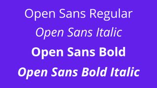 Examples of Open Sans in four weights