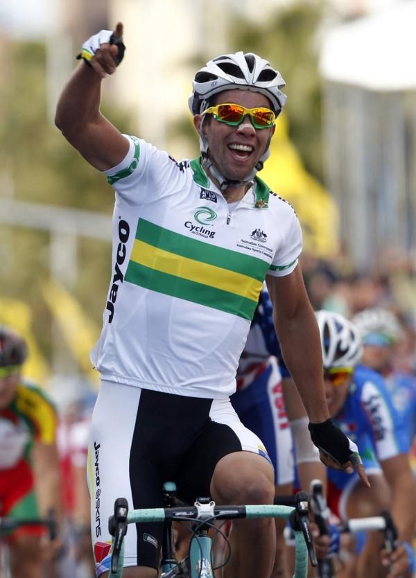 Michael Matthews (Australia) celebrates his victory in the U23 Worlds road race.