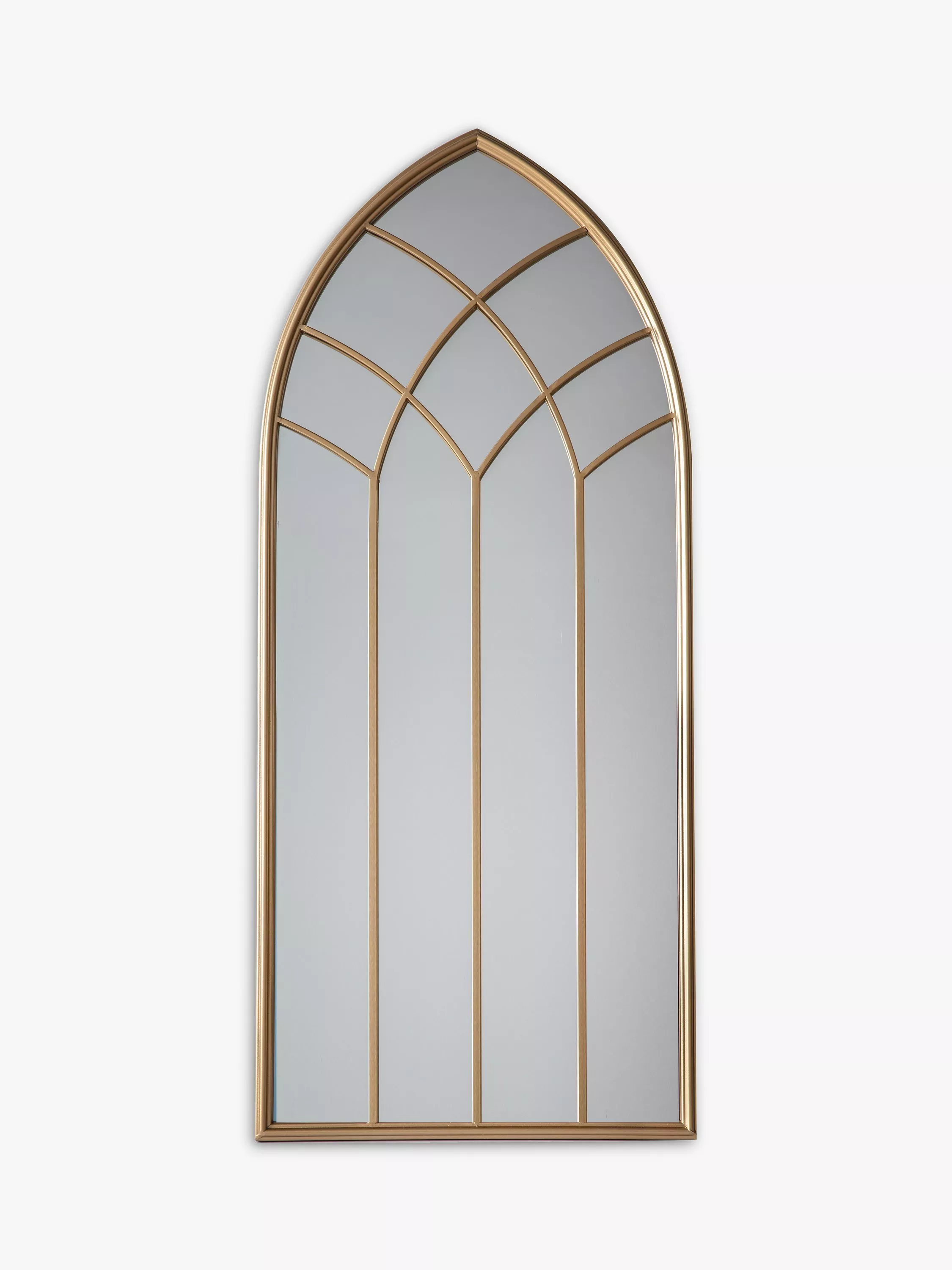 Arch Window Metal Frame Indoor/outdoor Wall Mirror, 115 X 50cm, Gold