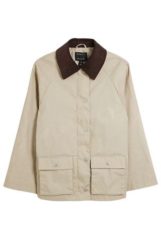 River Island Cream Long Line Barn Jacket