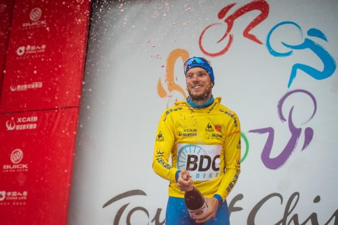 Pawel Bernas (BDC Marcpol team) in the yellow jersey