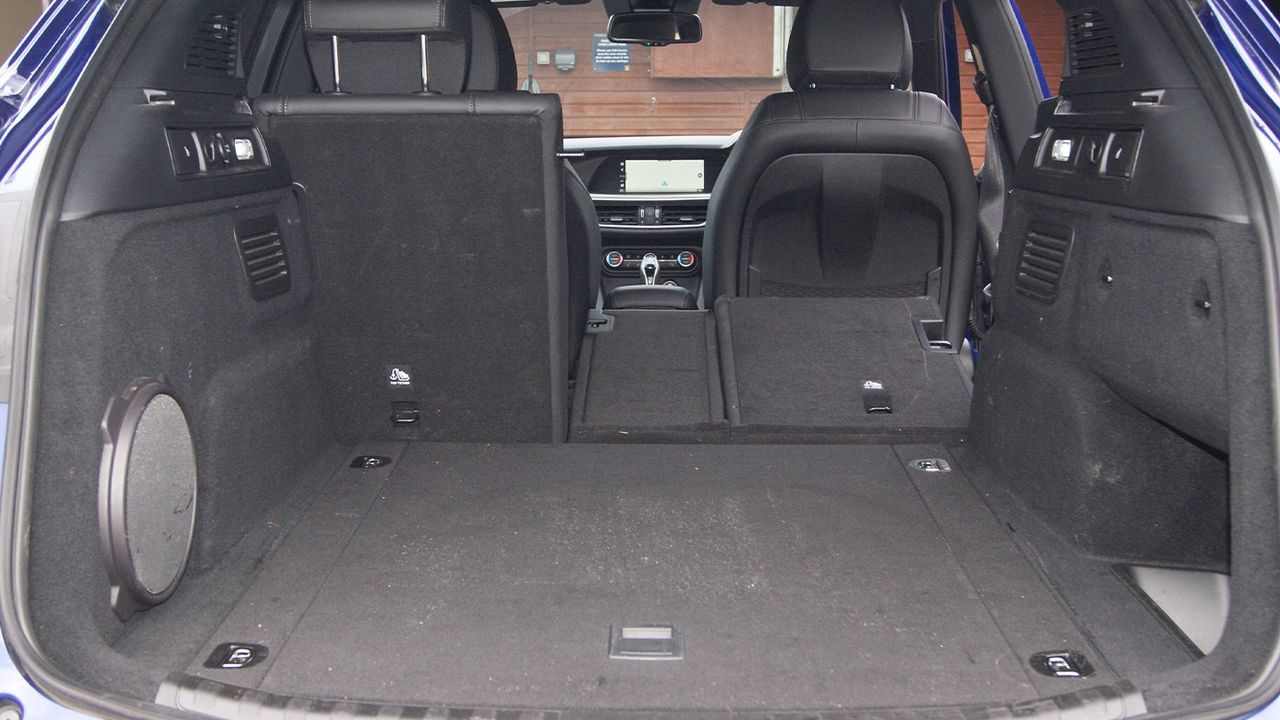 Alfa Romeo Stelvio boot interior with seats down