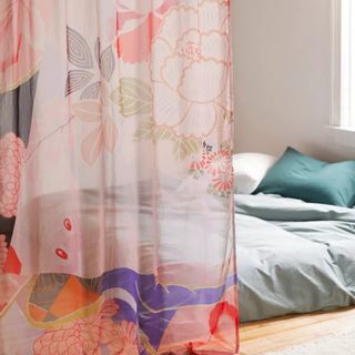 Sheer curtain panel with flower print from Urban Outfitters