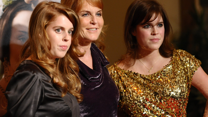 Princess Beatrice, Dutchess of York Sarah Ferguson and princess Eugenie attends the premiere of "The Young Victoria" at Pacific Theatre at The Grove on December 3, 2009 in Los Angeles, California.