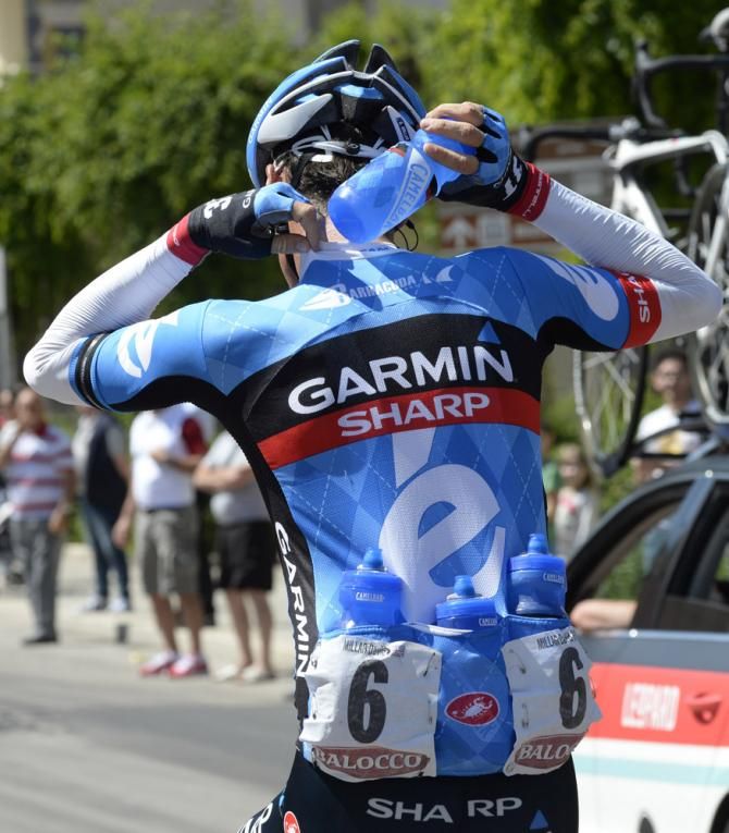 David Millar on bottle detail for Garmin-Sharp