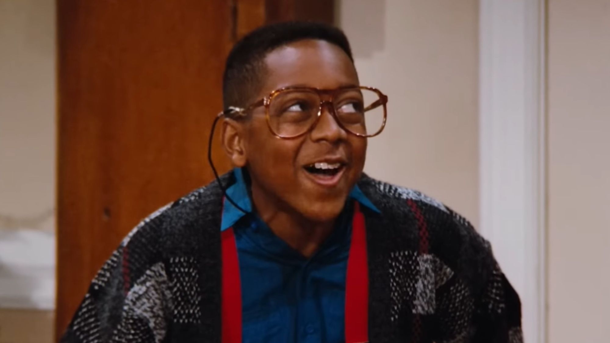 Jaleel White as Steve Urkel in Family Matters.