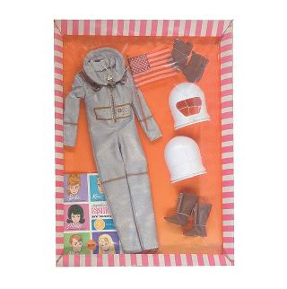 a vintage astronaut outfit for Barbie dolls still in its original box