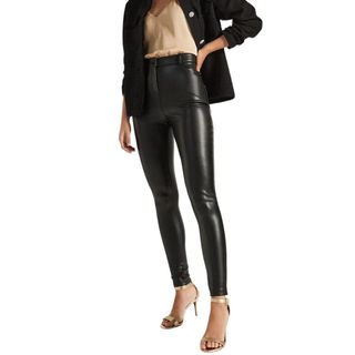 Black PU Faux Leather Leggings