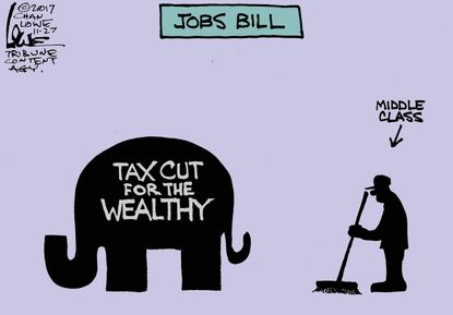 Political cartoon U.S. tax reform wealthy middle class