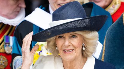 Queen Camilla showcased whose royal jewelry is her favorite. Seen here she attends the Royal Maundy Service 