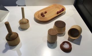 Wooden mortars and containers