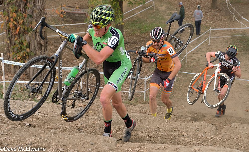 Young Gage Hecht (Alpha Bicycles) fighting for a sixth place finish