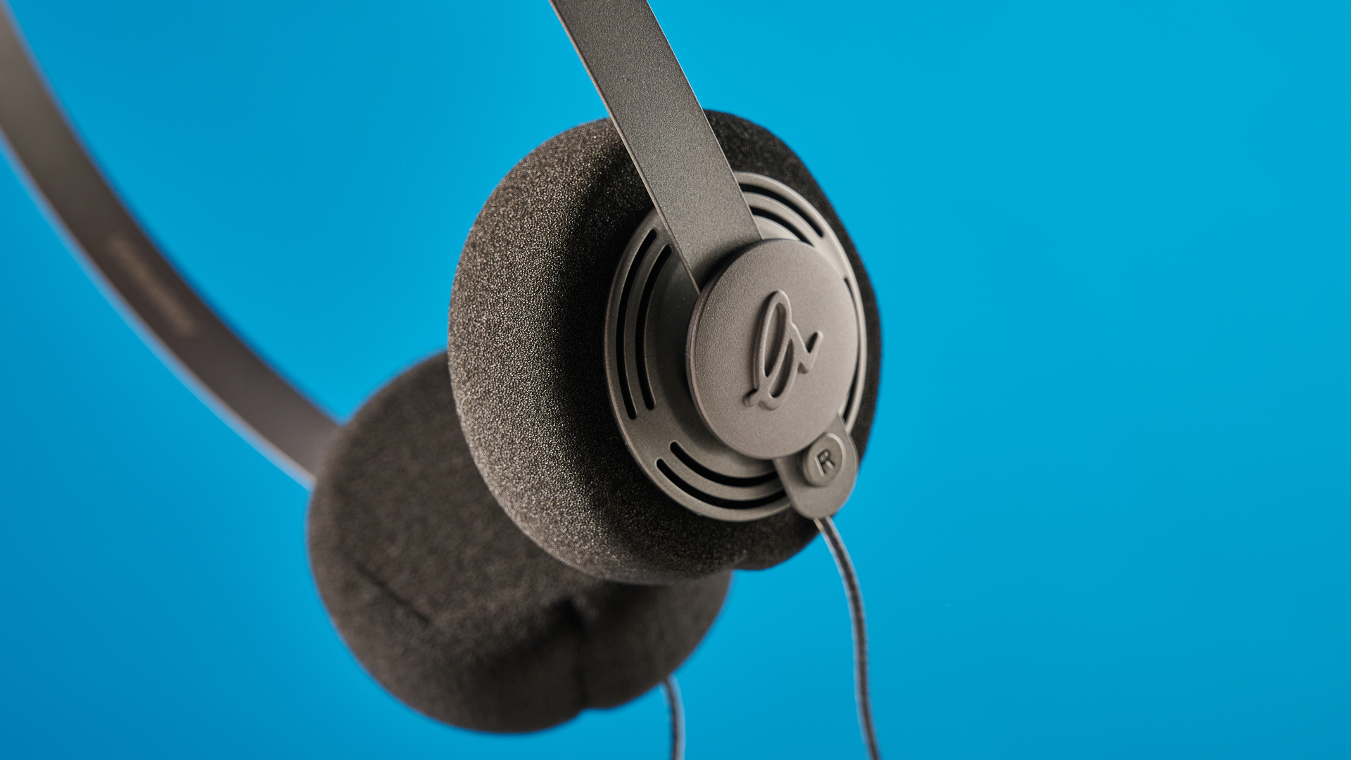 Gadhouse Wesley Headphones, wired headphones photographed in front of a blue background