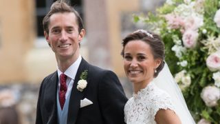 Pippa Middleton and James Matthews leave after getting married at the wedding Of Pippa Middleton and James Matthews at St Mark's Church on May 20, 2017 in Englefield Green, England.
