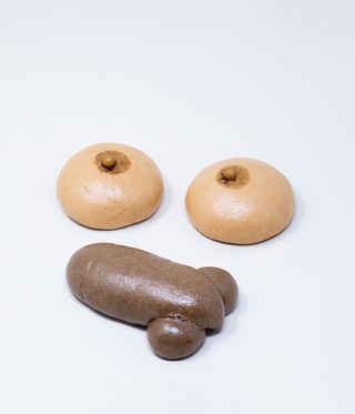 Limited Edition Penis and Boobies bao buns box by Bao London for Valentine's Day - Brown colour