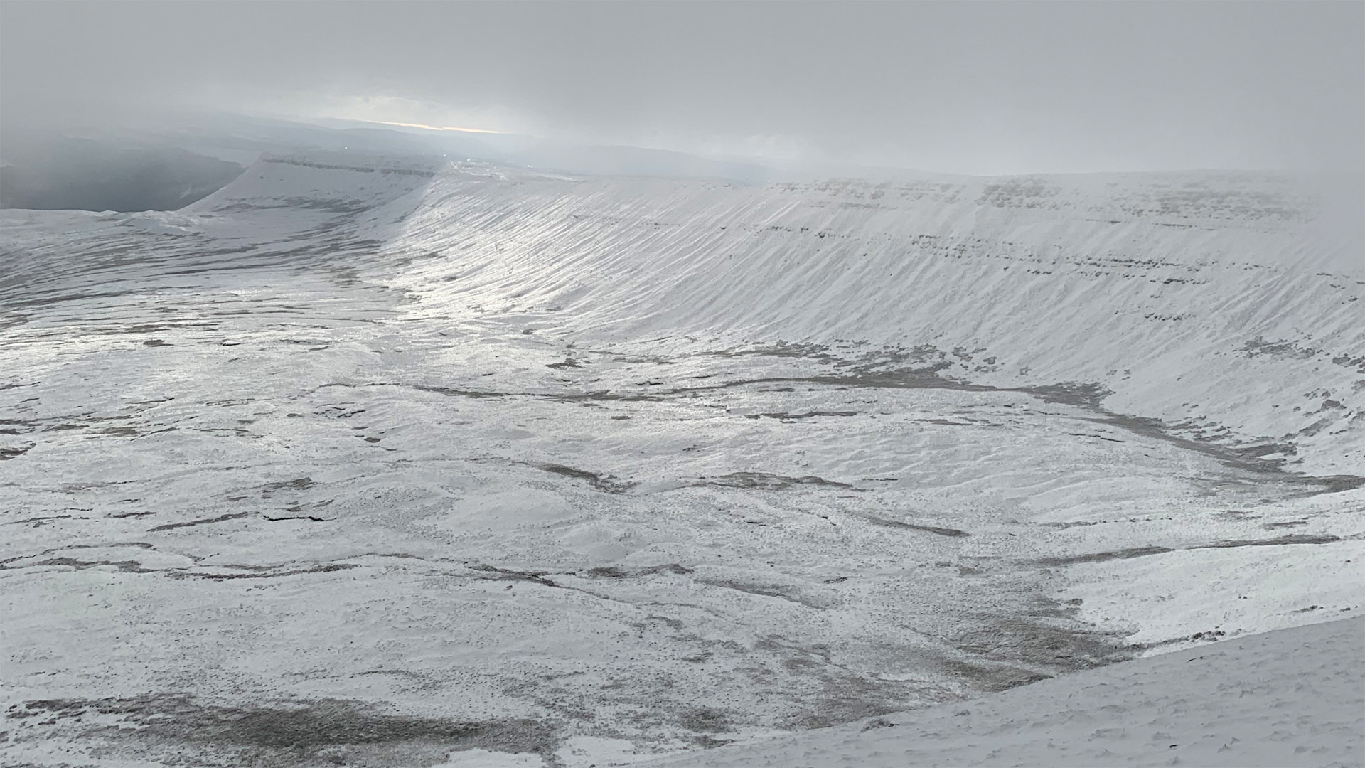 The view from Pen y Fan on a particularly wintery day in 2021