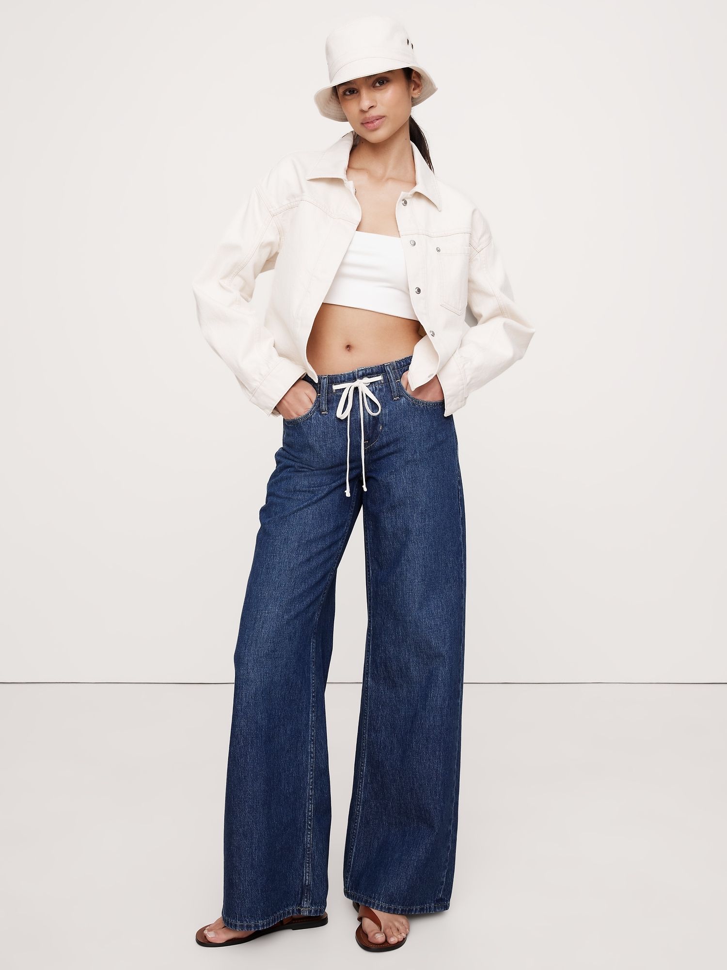 Loose Drawstring Jean
