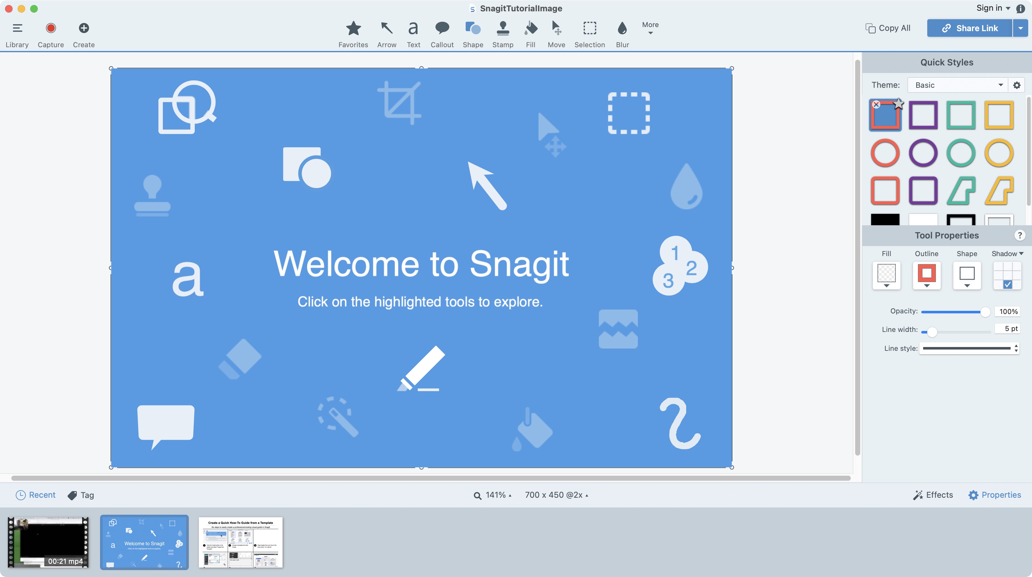 Snagit screen recorder by Techsmith during our hands-on testing process