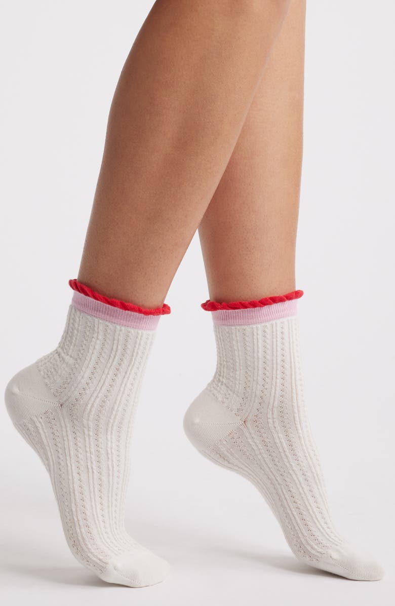 Likeable Pointelle Crew Socks